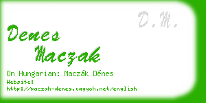 denes maczak business card