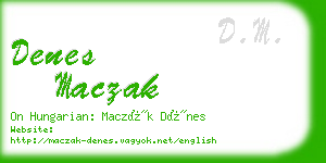 denes maczak business card